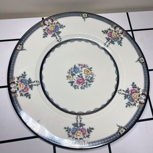 Crown Lion Ivory Plate Hutschenreuther Selb Bavaria Silver Overlay 11" Antique
